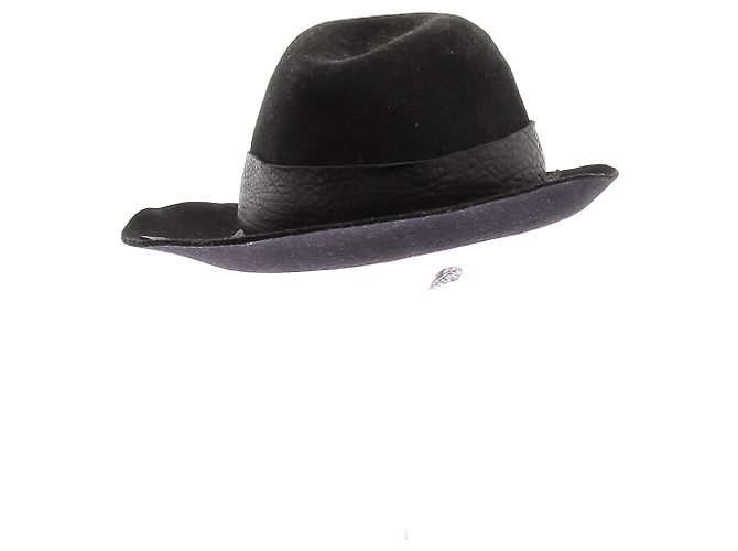 Autre Marque Cappello in lana e pelle Nero - vista 2