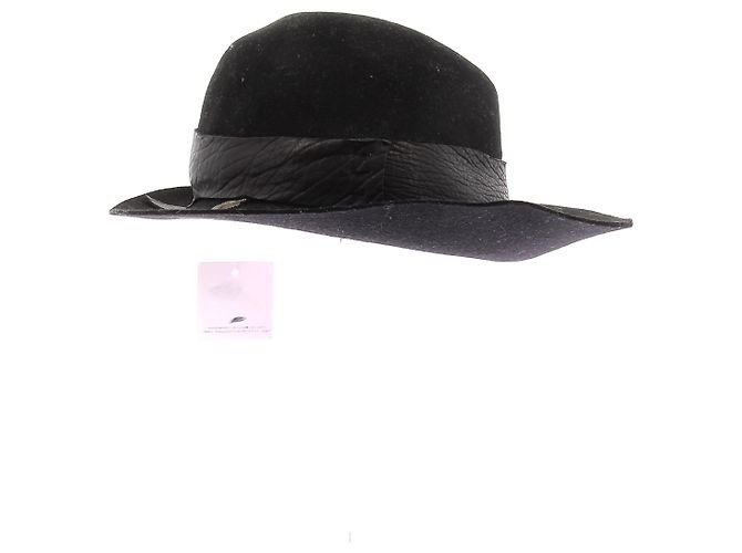 Autre Marque Cappello in lana e pelle Nero - vista 3