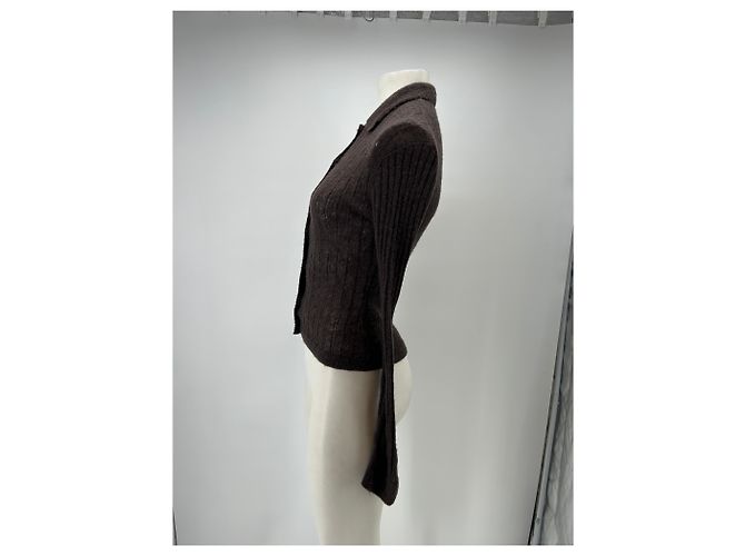 Autre Marque Braunes Mohair Oberteil mit langen Ärmeln 44OME - Ansicht 4