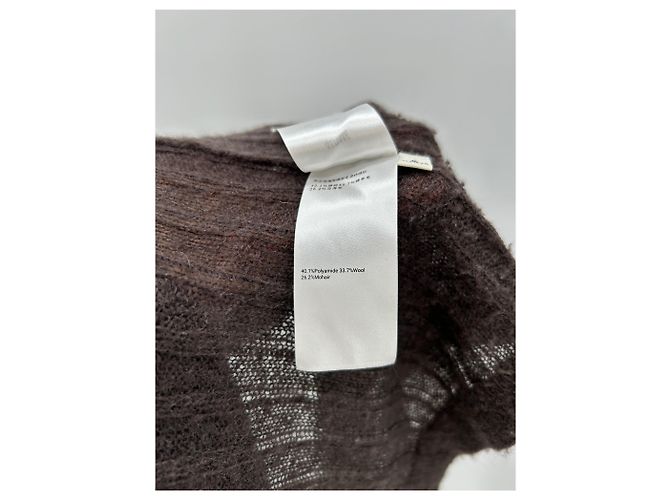 Autre Marque Braunes Mohair Oberteil mit langen Ärmeln 44OME - Ansicht 6