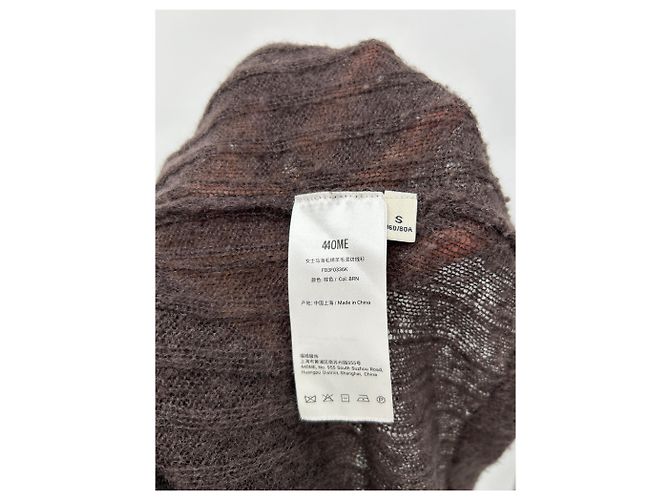 Autre Marque Braunes Mohair Oberteil mit langen Ärmeln 44OME - Ansicht 7
