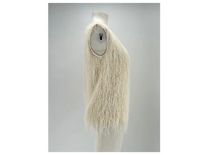 Autre Marque Top sin mangas blanco con flecos CLEA - vista 4
