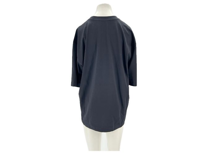 Autre Marque T-shirt nera stampata a maniche corte BOUGUESSA Nero - vista 2