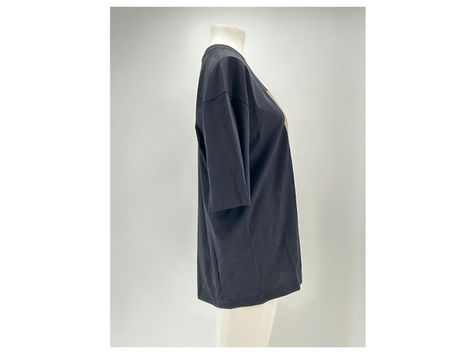 Autre Marque T-shirt nera stampata a maniche corte BOUGUESSA Nero - vista 3