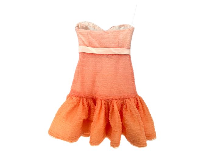 Viktor & Rolf Trägerloses Chiffonkleid in Orange - Ansicht 3