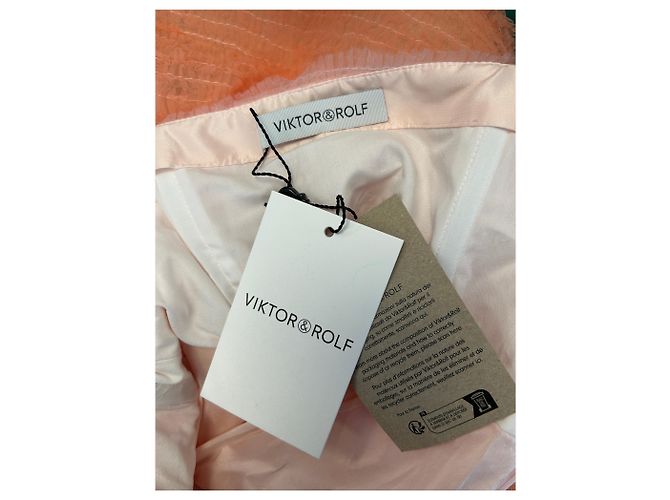 Viktor & Rolf Trägerloses Chiffonkleid in Orange - Ansicht 4