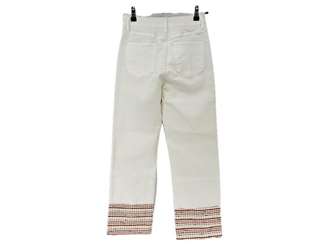 Autre Marque Jeans blancos con bordado The Etiquette - vista 2