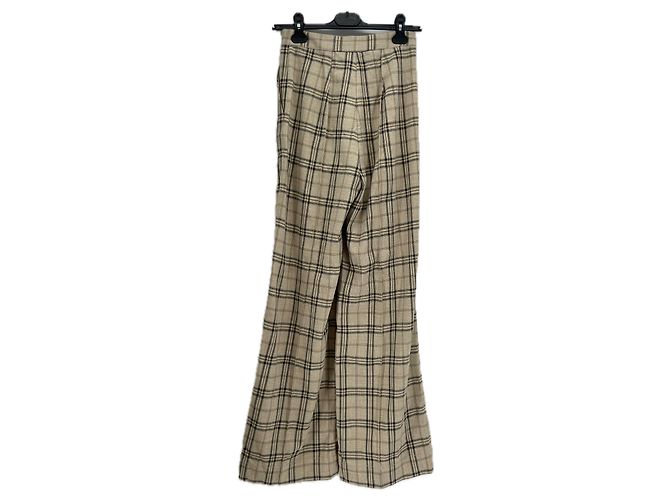 Autre Marque Falda larga de cuadros taupe CLEA Castaño - vista 2