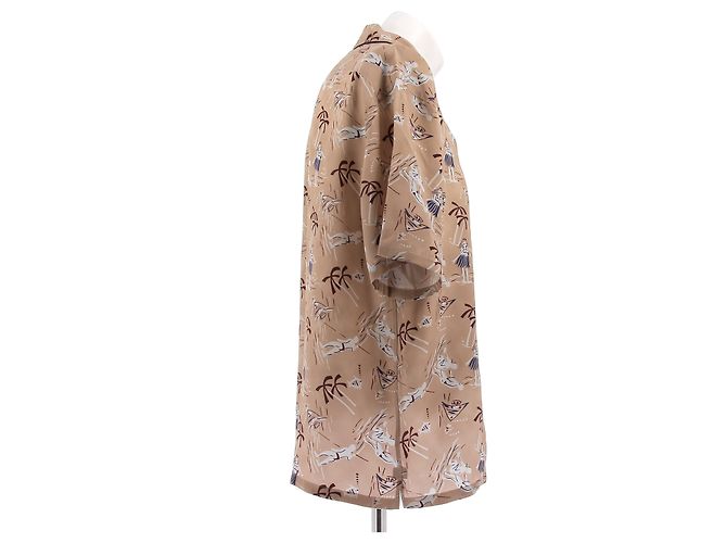 Camicia stampata Prada beige in viscosa - vista 3