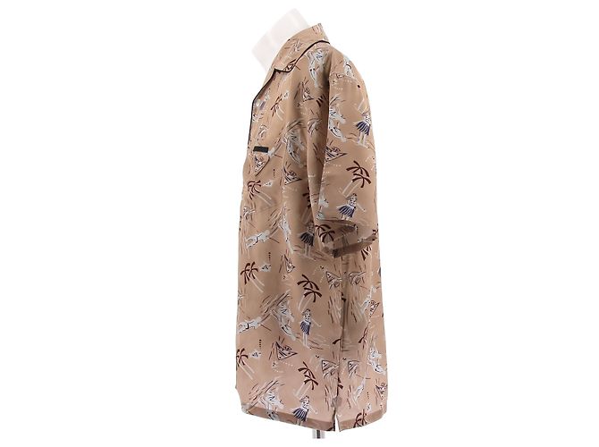 Camicia stampata Prada beige in viscosa - vista 4