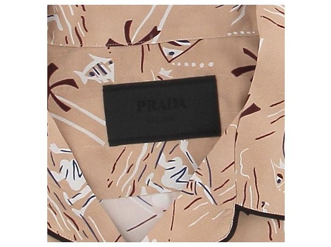 Camicia stampata Prada beige in viscosa - vista 5