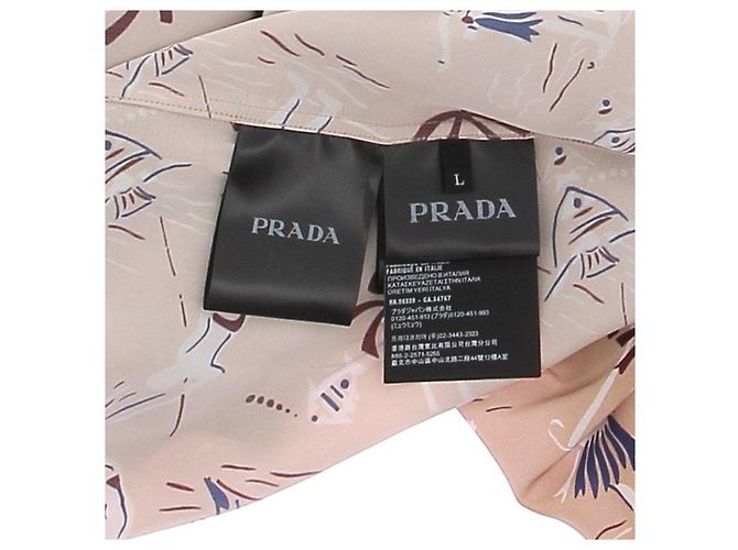 Camicia stampata Prada beige in viscosa - vista 6