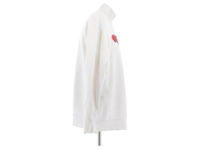 Palm Angels Weißer Baumwollpullover mit Logo - Ansicht 3