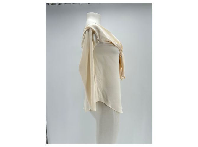Blusa de seda Longchamp Beige - vista 3