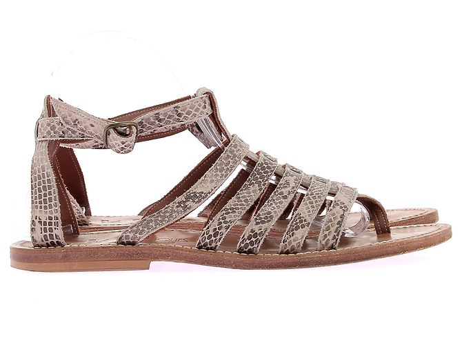 Autre Marque KJACQUES Python Print Leather Sandals Grey - view 2