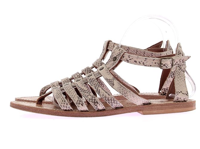 Autre Marque KJACQUES Python Print Leather Sandals Grey - view 3