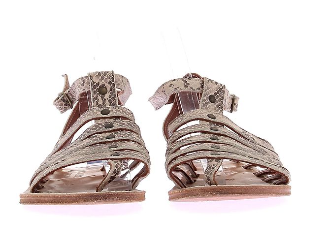 Autre Marque KJACQUES Python Print Leather Sandals Grey - view 4
