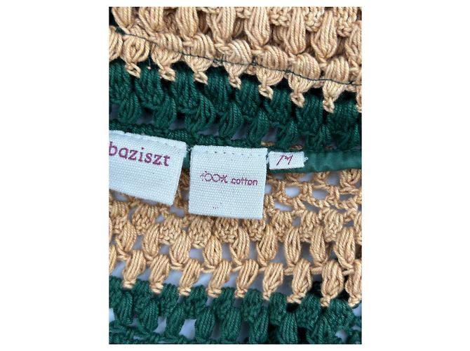 Autre Marque BAZISZT Häkel-Cardigan Grün und Beige - Ansicht 6