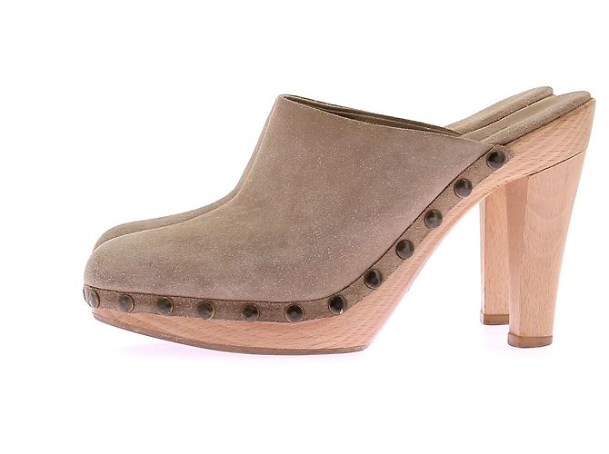 Ralph Lauren Clogs aus Wildleder in Camel Kamel - Ansicht 3