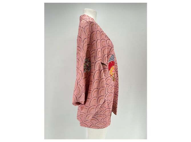Autre Marque Kimono Pearl de algodón rosa bordado - vista 3