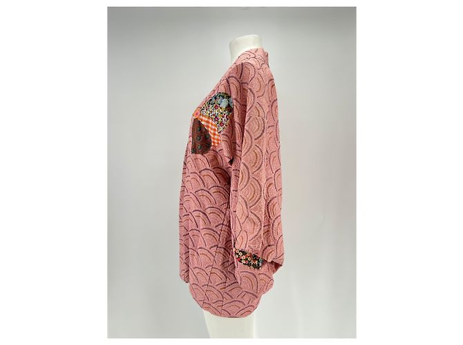 Autre Marque Kimono Pearl de algodón rosa bordado - vista 4