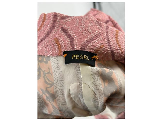 Autre Marque Kimono Pearl de algodón rosa bordado - vista 5
