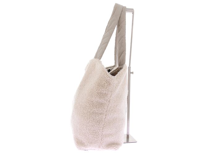 Autre Marque Borsa bianca in shearling Bianco - vista 4