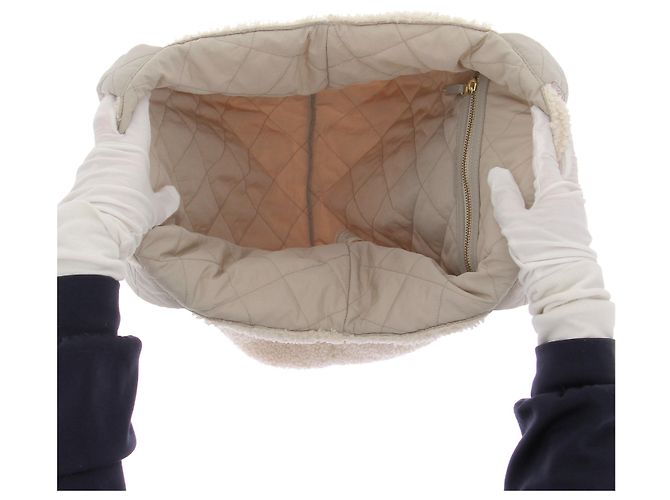 Autre Marque Borsa bianca in shearling Bianco - vista 6