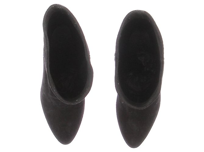 Stivali con tacco Ba&Sh in suede e pelle nera 36 Nero - vista 6