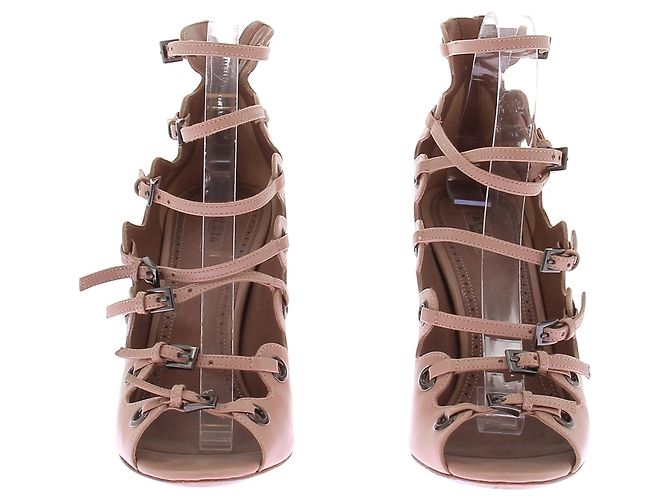Alaïa Lederpumps Beige mit Riemchen - Ansicht 4