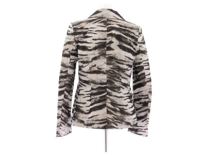 Lanvin Zebra Print Seidenjacke Grau - Ansicht 2