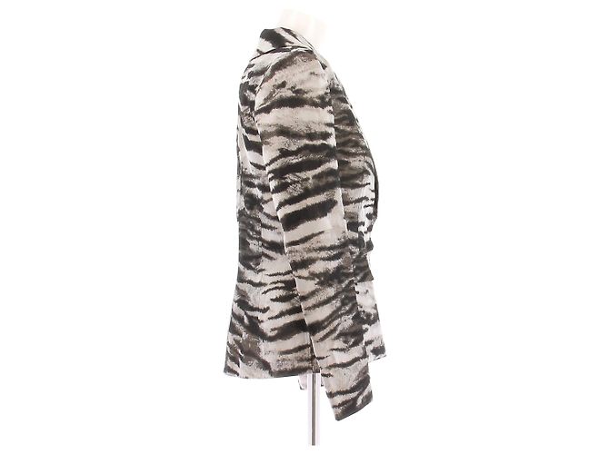 Lanvin Zebra Print Seidenjacke Grau - Ansicht 3