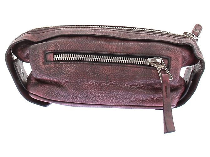 Autre Marque Dhruv Kapoor Borsa satchel in pelle bordeaux Bordò - vista 2