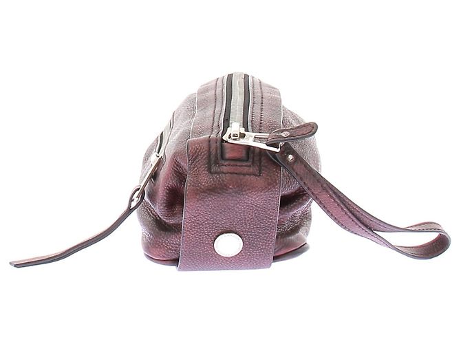 Autre Marque Dhruv Kapoor Borsa satchel in pelle bordeaux Bordò - vista 3