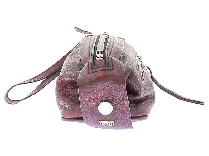 Autre Marque Dhruv Kapoor Borsa satchel in pelle bordeaux Bordò - vista 4