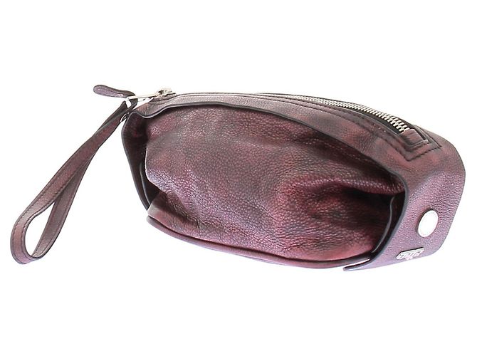 Autre Marque Dhruv Kapoor Borsa satchel in pelle bordeaux Bordò - vista 5