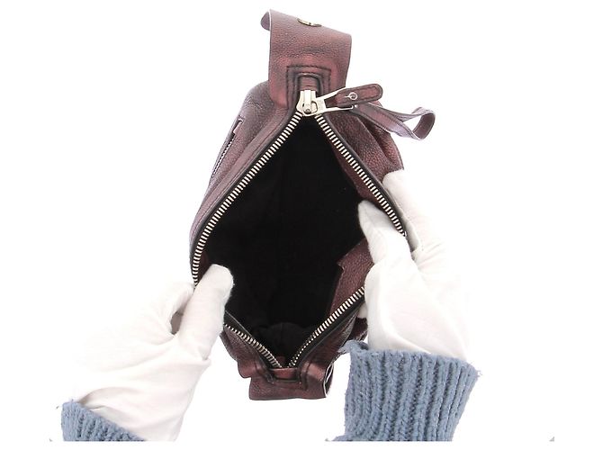 Autre Marque Dhruv Kapoor Borsa satchel in pelle bordeaux Bordò - vista 7