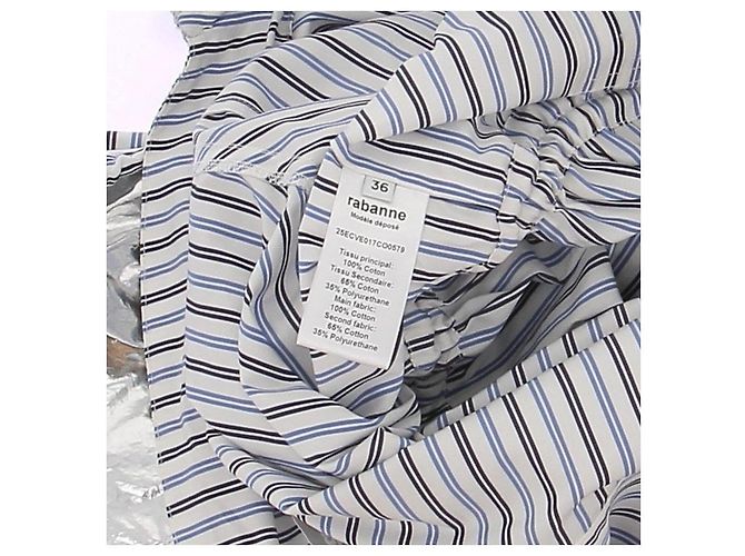 Autre Marque Giacca con cappuccio a righe blu e bianche RABANNE - vista 6