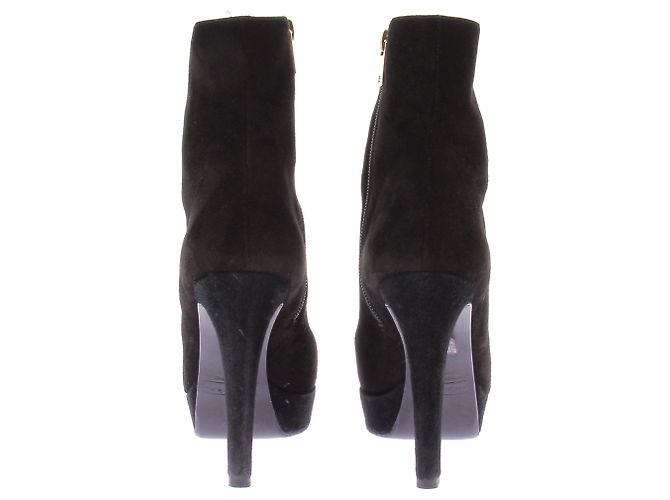 Autre Marque Botines de tacón de ante Negro - vista 5