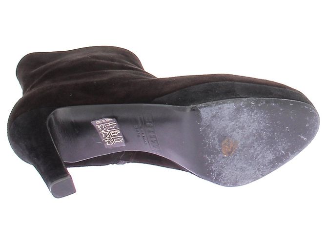 Autre Marque Botines de tacón de ante Negro - vista 7