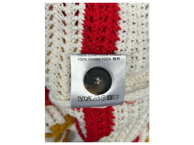 Autre Marque LA DOUBLE J Häkel-Cardigan weiß und rot - Ansicht 8