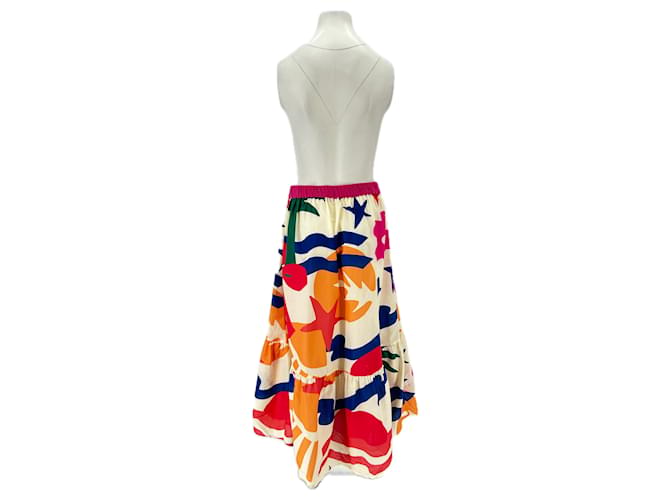 Gonna lunga stampata multicolore Eres in cotone - vista 2