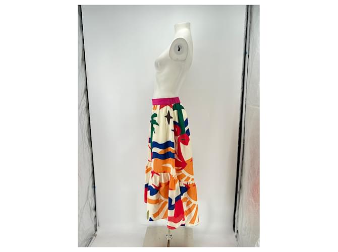 Gonna lunga stampata multicolore Eres in cotone - vista 4