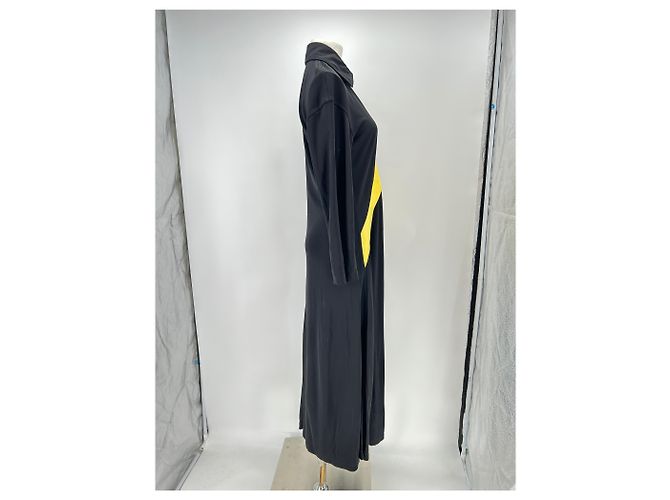 Abito maxi Céline nero e giallo in viscosa - vista 3