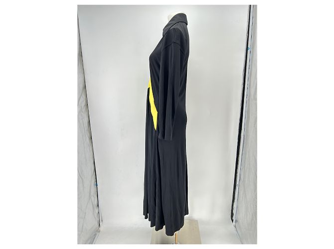 Abito maxi Céline nero e giallo in viscosa - vista 4