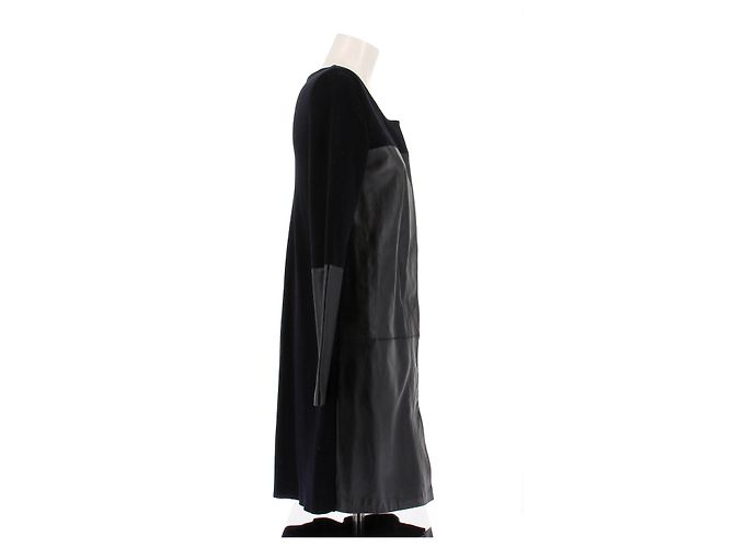 Christian Dior Mantel aus Leder und Baumwolle Schwarz - Ansicht 3