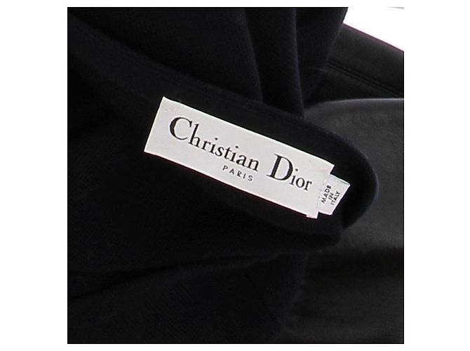 Christian Dior Mantel aus Leder und Baumwolle Schwarz - Ansicht 5
