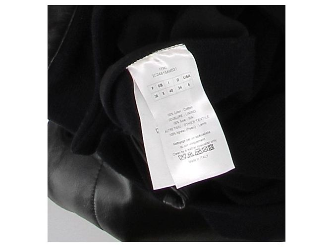 Christian Dior Mantel aus Leder und Baumwolle Schwarz - Ansicht 6