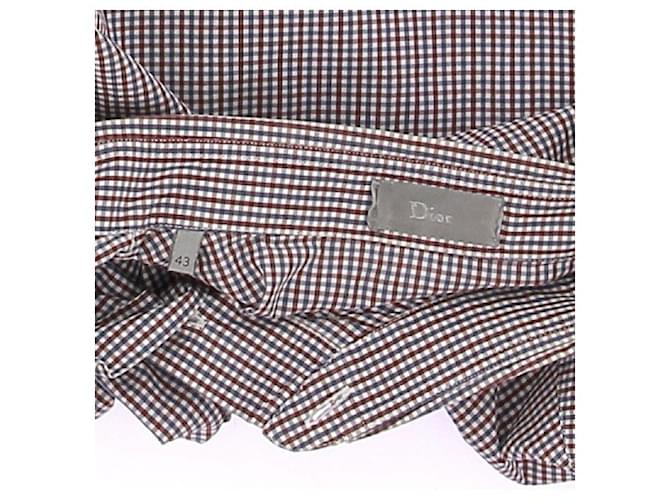 Camicia Dior a quadri rossa e blu in cotone Rosso - vista 5