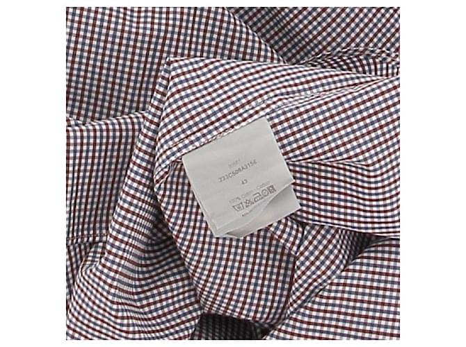 Camicia Dior a quadri rossa e blu in cotone Rosso - vista 6